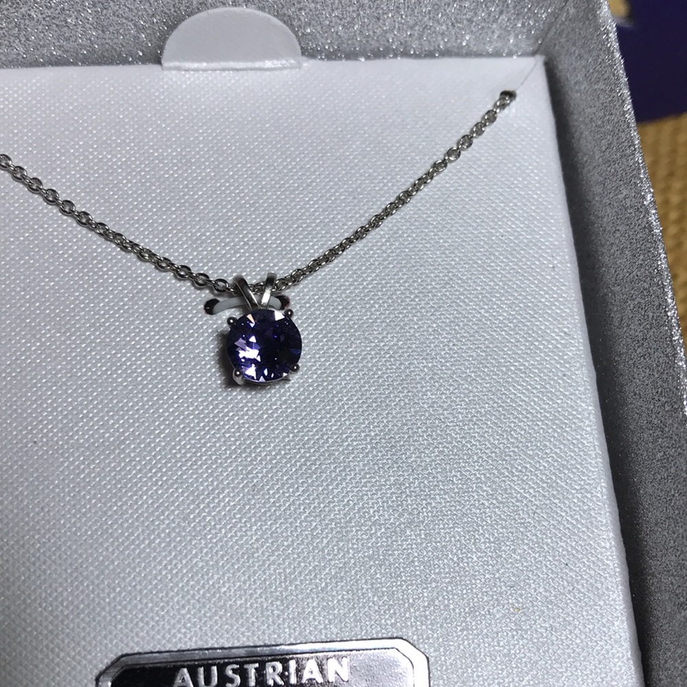 Natural Austrian Crystal silver plated chain necklace